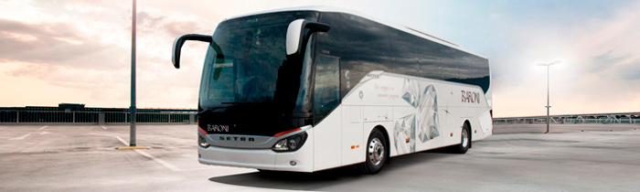 Luxury Setra coaches GT 54/56 seats with chauffeur - NCC Italy Baroni Autonoleggi Assisi