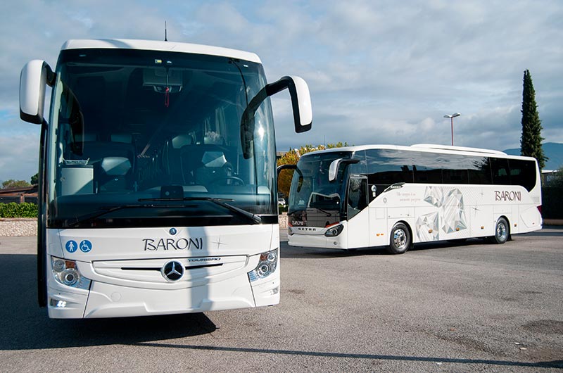 Ncc Umbria: rental coaches Setra and wheelchair accessible coaches Mercedes-Benz Tourismo - Baroni Autonoleggi Italy